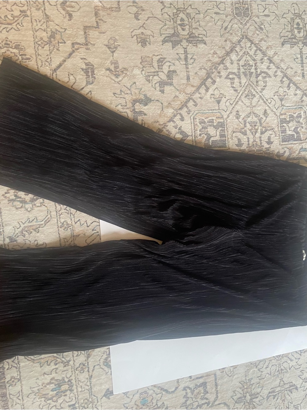 Anne Klein Black Pleated Wide-Leg Trousers